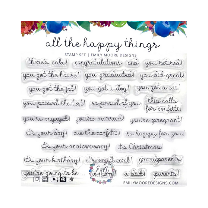 All the happy things stamp set Emily Moore Designs