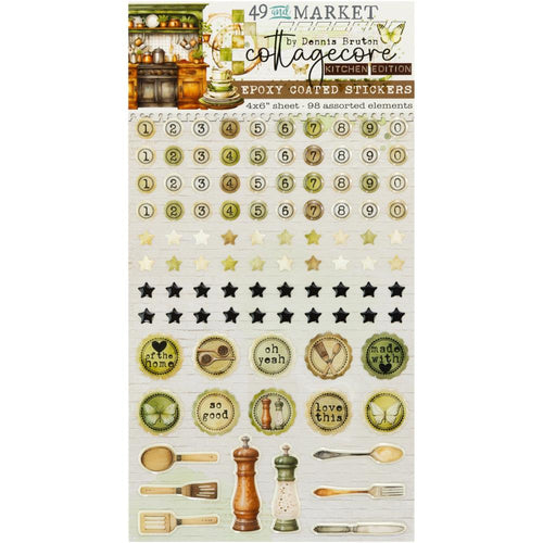 Cottagecore Epoxy Coated Stickers 49 & Market CC-29734