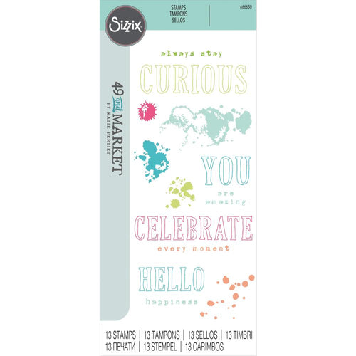 Sizzix™ Clear Stamps Set 13PK - Hello You Sentiments by 49 and Market 666630