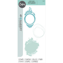 Load image into Gallery viewer, Sizzix™ Layered Clear Stamps Set 3PK - Artsy Regal Frame by 49 and Market 666631