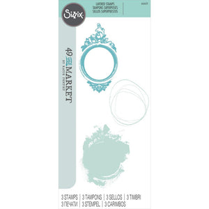 Sizzix™ Layered Clear Stamps Set 3PK - Artsy Regal Frame by 49 and Market 666631