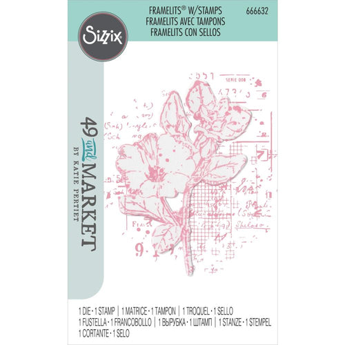 Sizzix® Framelit® Die Set 1PK w/Stamp - Floral Mix Cluster by 49 and Market 666632