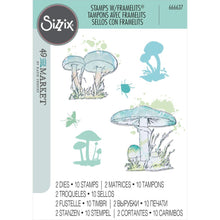 Load image into Gallery viewer, Sizzix™ A5 Clear Stamps Set 10PK w/2PK Framelits® Die Set Painted Pencil Mushrooms by 49 and Market 666637