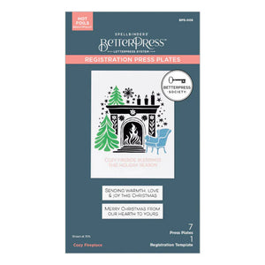 Cozy Fireplace BetterPress Registration Press Plates Spellbinders BPS-008