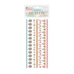 Candy Christmas Stripes Rub Ons Stamperia DFLRB177