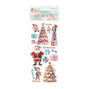 Candy Christmas Santa Rub On Stamperia DFLRB173
