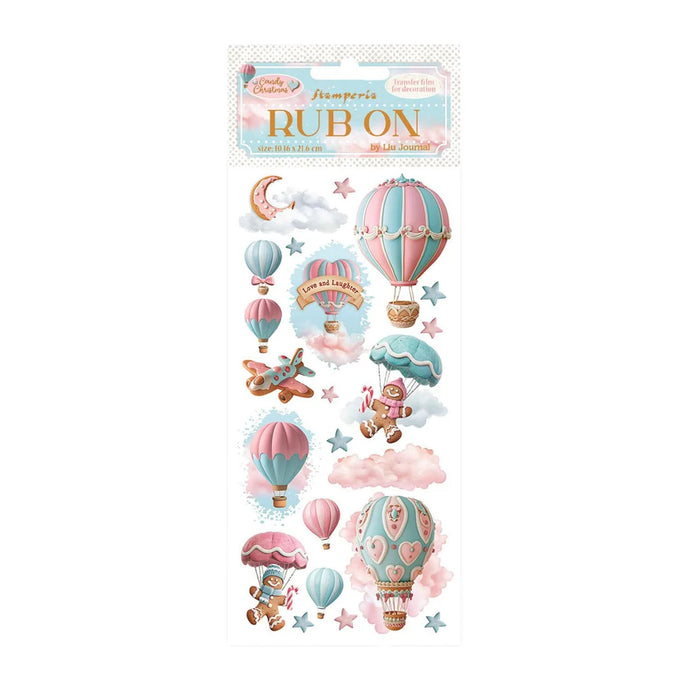 Candy Christmas Hot Air Balloons Stamperia DFLRB172