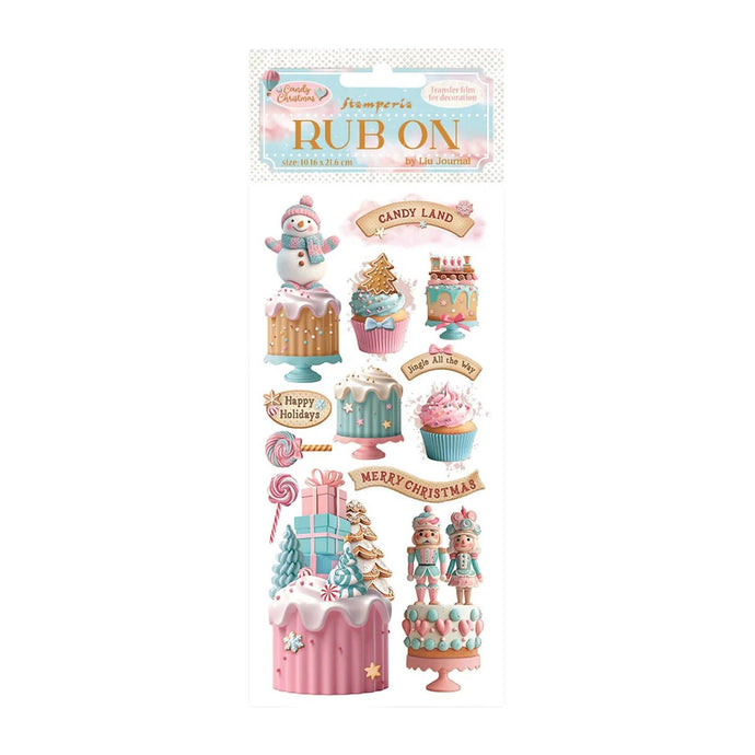 Candy Christmas Cakes Rub Ons Stamperia DFLRB175