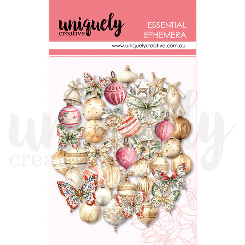 Home for Christmas Baubles & Butterflies Ephemera Uniquely Creative UCE2133