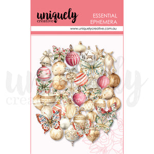 Home for Christmas Baubles & Butterflies Ephemera Uniquely Creative UCE2133