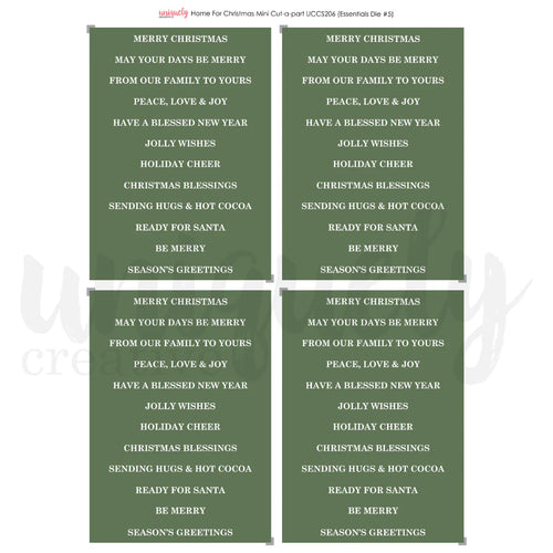 Home for Christmas Mini Cut a Part Sheet Uniquely Creative UCCS206