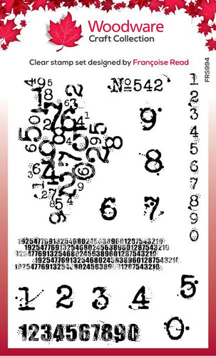 Inky Numbers 4x6” Clear Stamp Woodware FRS994