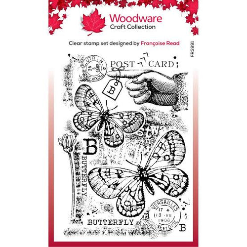 B is For Butterfly 4x6” Clear Stamp Woodware FRS991