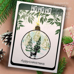 Paintable Baubles Reindeer Fillers 4x6” Clear Stamps Woodware JGS875