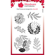 Load image into Gallery viewer, Paintable Baubles Leafy Fillers 4x6” Clear Stamps Woodware JGS872