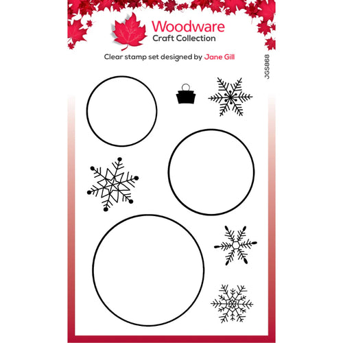 Paintable Baubles Circles 4x6” Clear Stamp Woodware JGS868