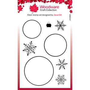 Paintable Baubles Circles 4x6” Clear Stamp Woodware JGS868