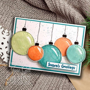 Paintable Baubles Circles 4x6” Clear Stamp Woodware JGS868