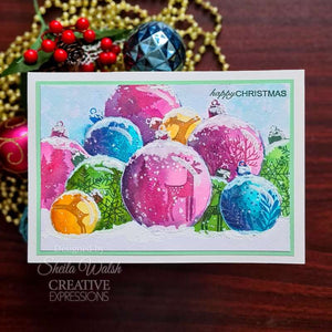 Paintable Baubles Circles 4x6” Clear Stamp Woodware JGS868