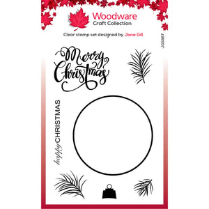 Paintable Baubles Big Circle 4x6” Clear Stamp Woodware JGS867