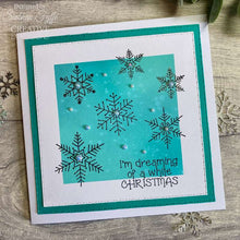 Load image into Gallery viewer, Paintable Baubles Snowflakes 4x6” Clear Stamp Woodware JGS874