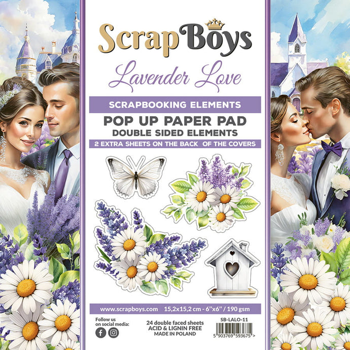 Lavender Love 6x6” Fussy Cutting Pad Scrap Boys SB-LALO-11