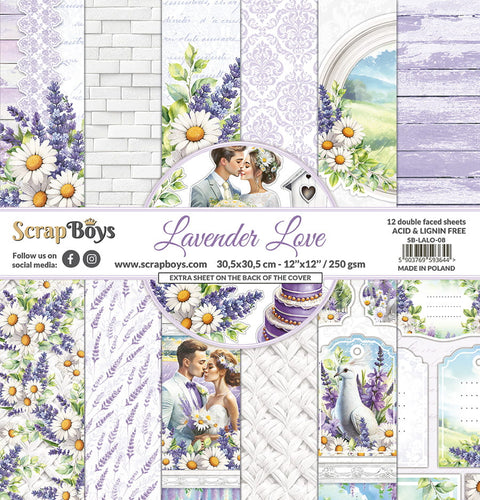 Lavender Love 12x12” Paper Pack Scrap Boys SB-LALO-08