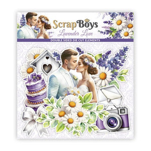 Lavender Love Die Cut Elements Scrap Boys SB-LALO-12