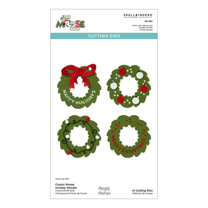 Classic Mouse Holiday Wreathe Cutting Dies Spellbinders S6-265