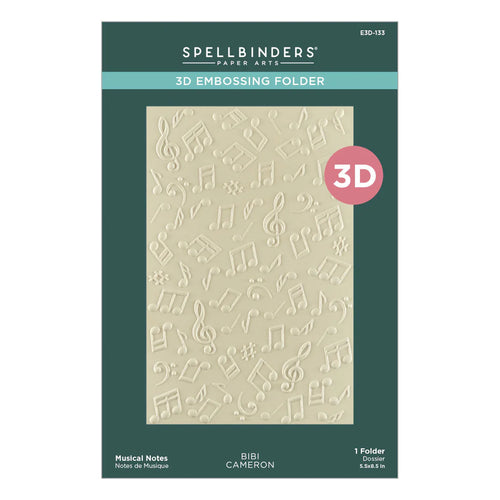 Musical Notes 3D Embossing Folder Spellbinders E3D-133