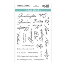 Load image into Gallery viewer, Family Musical Mix Greetings Clear Stamps Spellbinders STP-257