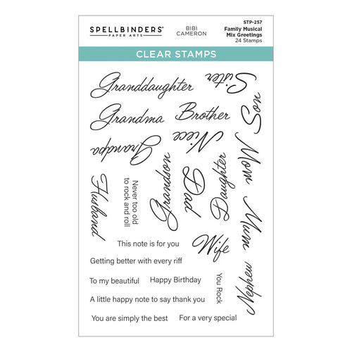 Family Musical Mix Greetings Clear Stamps Spellbinders STP-257
