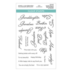Family Musical Mix Greetings Clear Stamps Spellbinders STP-257