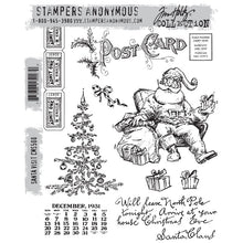 Load image into Gallery viewer, Santa Visit Red Rubber Stamp Tim Holtz CMS500