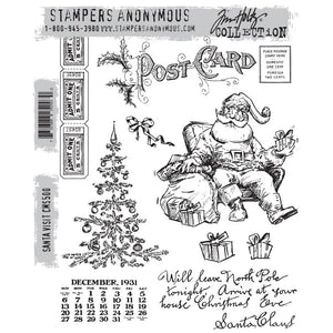 Santa Visit Red Rubber Stamp Tim Holtz CMS500