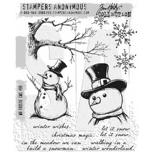 Mr Frostie Red Rubber Stamp Set Tim Holtz CMS499