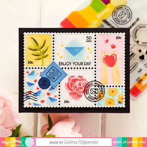 Postage Collage Die Waffle Flower 421382