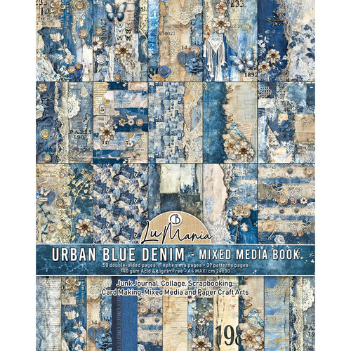 Urban Blue Denim A4 Mixed Media Book Ciao Bella MA002