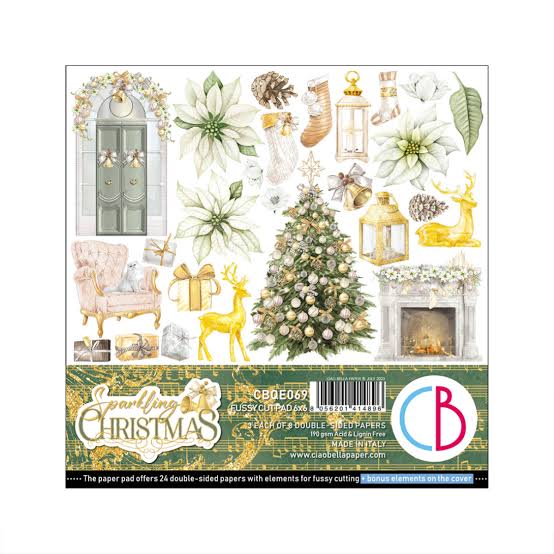 Sparkling Christmas 6x6 Fussy Cut Pad Ciao Bella CBQE069