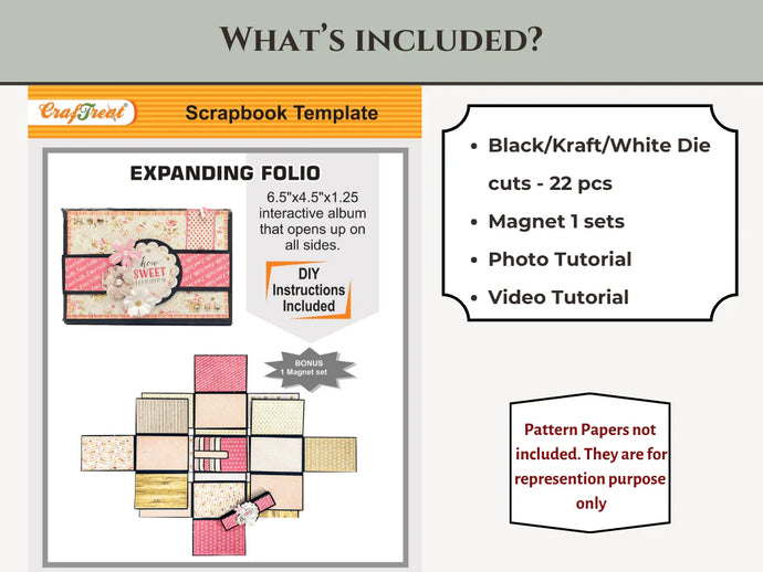 Expanding Folio - BLACK BLANK CrafTreat CAB022