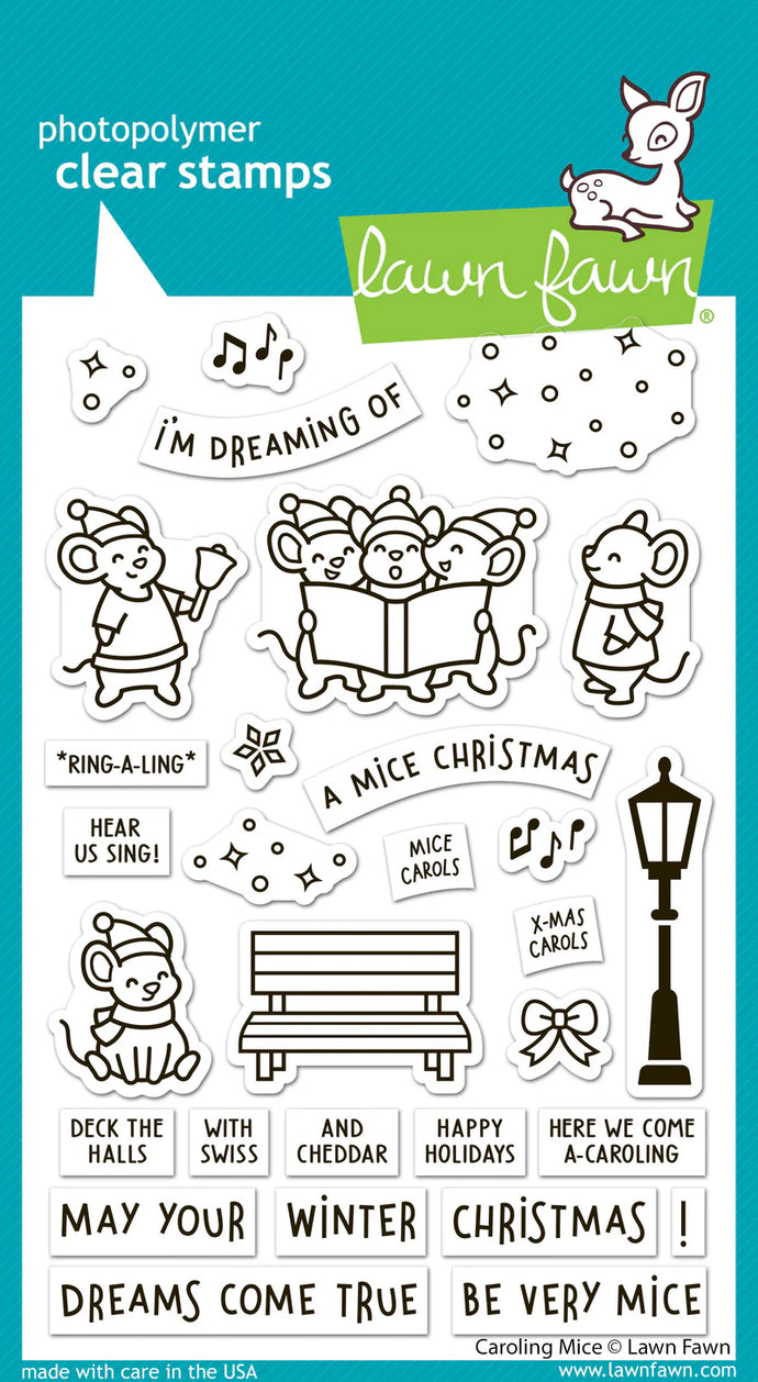 Caroling Mice Stamps Lawn Fawn LF3893