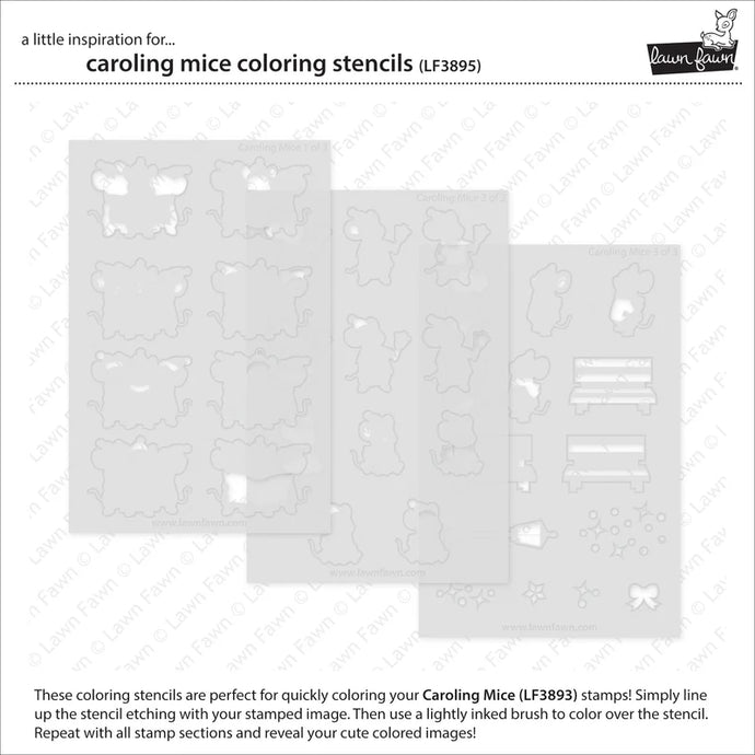 Caroling Mice Colouring Stencils LF3895 Lawn Fawn