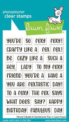 More Due Soon Henry’s Build a Sentiment Fox Stamps Lawn Fawn LF3910