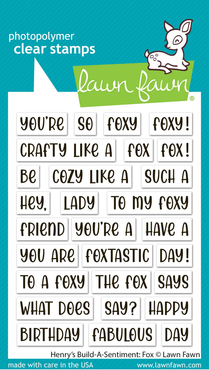More Due Soon Henry’s Build a Sentiment Fox Stamps Lawn Fawn LF3910