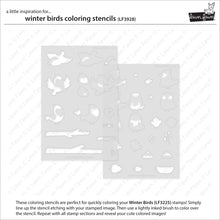Load image into Gallery viewer, Winter Birds Colouring Stencils Lawn Fawn LF3928
