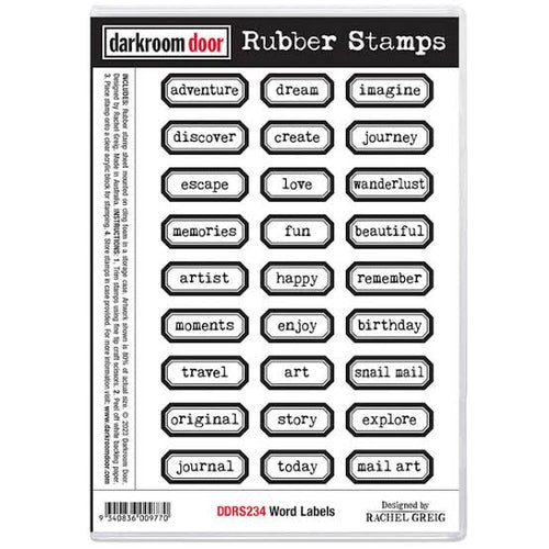 Word Labels Darkroom Door Rubber Stamps