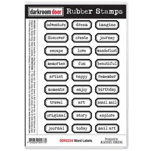 Word Labels Darkroom Door Rubber Stamps