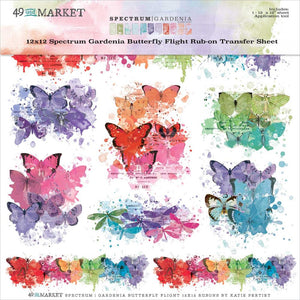 Gardenia Butterfly Flight Rub On Transfer Sheet 49 & Market