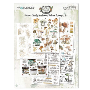Nature Study - Mushroom Rub On Transfer Set 49 and Market