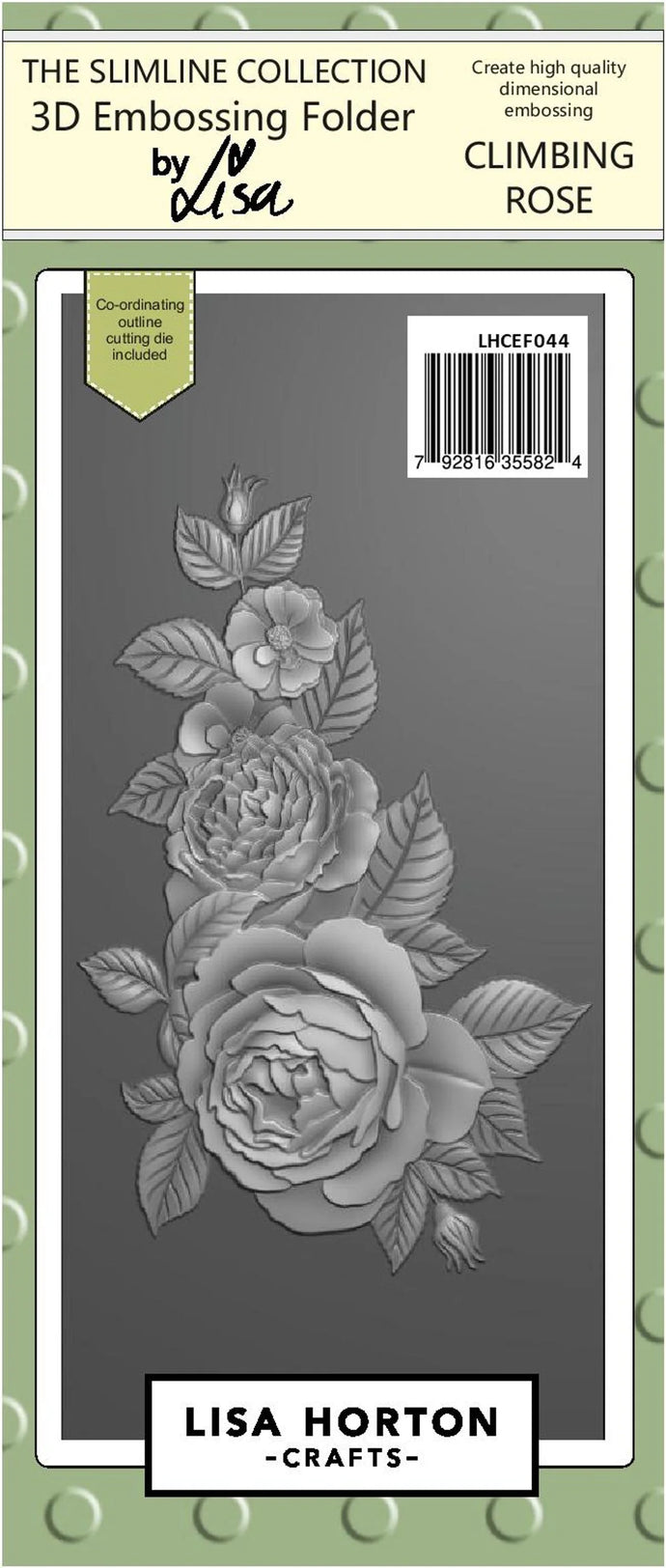 Climbing Rose Slimline 3D Embossing Folder with Cutting Die Lisa Horton